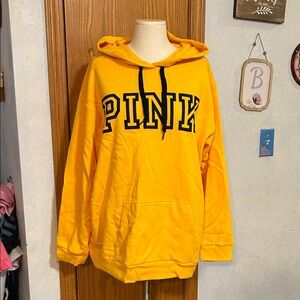 NWT PINK Victoria's Secret Yellow Hoodie Sweatshirt